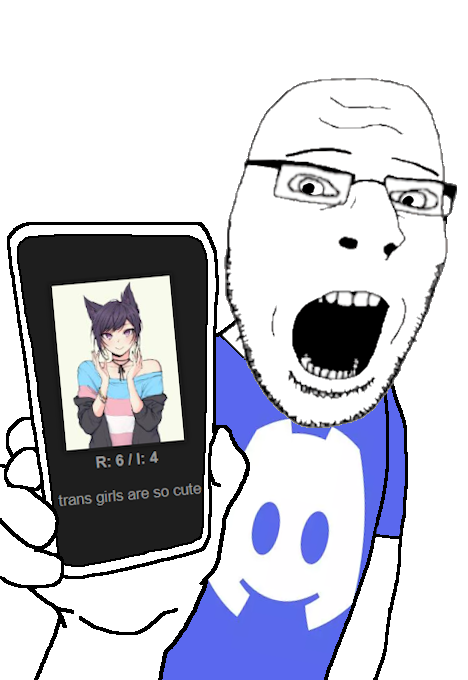 cobson, phoneboy, nucob, discord, discord logo facial mark, discord trannies, discord tranny, holding object, holding phone, nucob