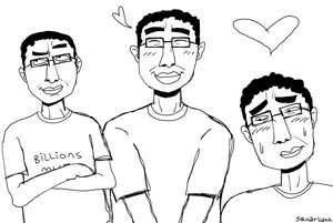 squarliank, chudjak, billions must, closed eyes, crossed arms, crying, drawing, heart, raised eyebrow, smile