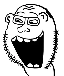 tulsajak, bald, beard, ear, glasses, ias, open mouth, soyjak, teeth, uncolored skin