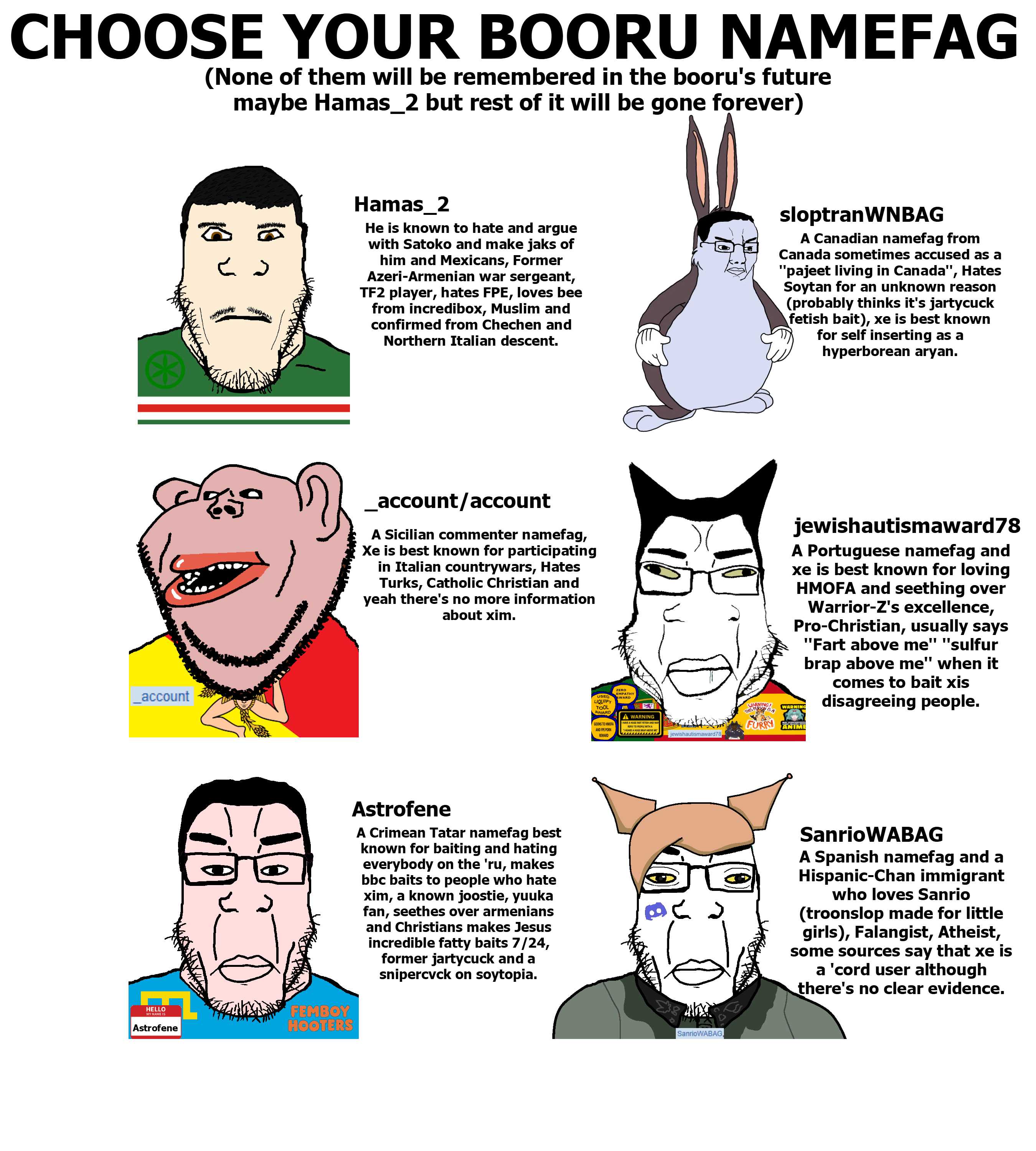 big chungus, bugs bunny, esl fnf pedo, miss circle, chudjak, impish soyak ears, markiplier soyjak, chudplier, impish amerimutt, neutralplier