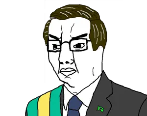 chudjak, 1soyjak, angry, black eyes, brazil, brown hair, closed mouth, clothes, country, flag