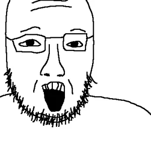 pena, glasses, nuvariant, open mouth, stubble, white background