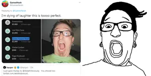 harper, 2soyjaks, ear, earring, glasses, hair, irl background, james harper reed, open mouth, reaction
