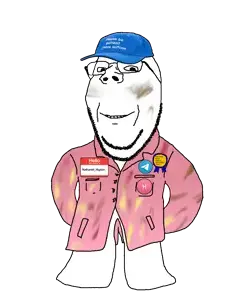 viasyni, gapejak, wholesome soyjak, autism, autism hat, autist, award, blood, labcoat, name tag