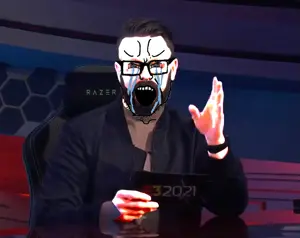 unknown, beard, bloodshot eyes, chair, crying, e3, ear, glasses, greg miller, hair