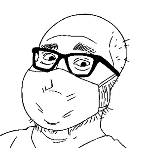 unknown, bushy eyebrows, clothes, coronavirus pandemic, glasses, mask, mouth mask, soyjak, stubble, surgical mask