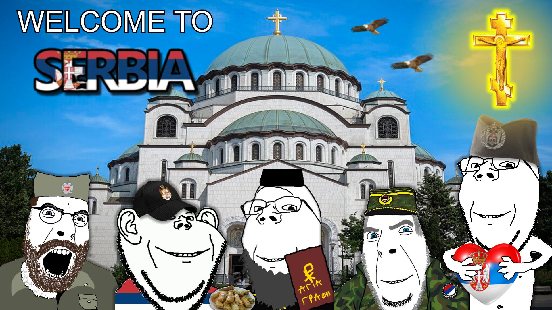 cobson, gapejak, impish soyak ears, wholesome soyjak, a10, arm, army, army of republika srpska, beard, bible
