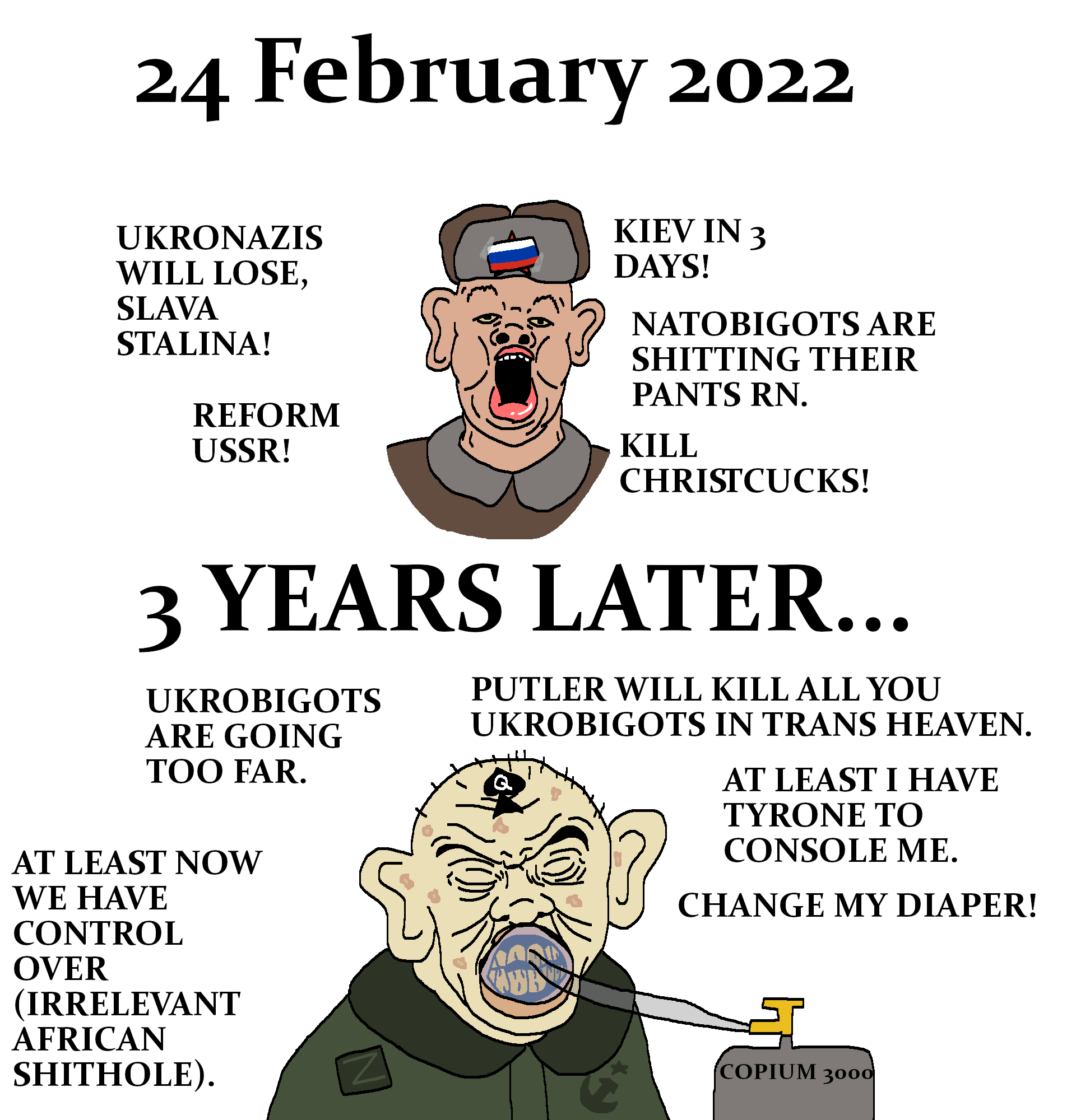 a24 slowburn soyjak, feraljak, a24 slowburn kuzjak, aids, anesthesia, clothes, communism, copium, ear, eyebrows