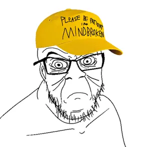 feraljak, angry, clothes, ear, glasses, hat, mindbroken, please be patient i have autism, sad, soyjak