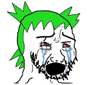 cryboy soyjak, selfish little fuck, 4chan, anime, crying, green hair, hair, yotsoyba