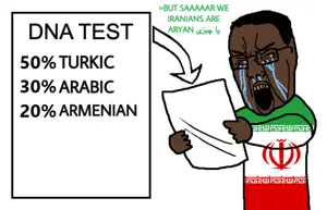 chudjak, aryan, a10 eyes, angry, arabic text, arm, bloodshot eyes, brown skin, clothes, crying