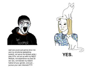 doomer wojak, wojak, soyak, animal, cat, cat ears, doomer, ear, ears, incel