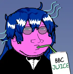 bury pink gril, gapejak, massjak, wholesome soyjak, drinking, drinking straw, ear, glasses, mist, pink skin