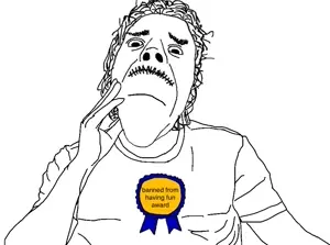 dubbbzjak, award, closed mouth, hair, hands, idubbbz, looking down, mustache, sad, soyjak