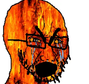 cryboy soyjak burning upscaled.gif