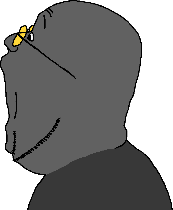 gapejak, gapejak side, admin, administrator, forehead wrinkles, glasses, gray, gray skin, no ear, open mouth