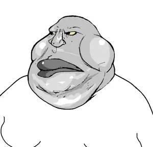 meximutt, angry, closed mouth, fat, gray skin, gynaecomastia, lightning, mutt, muttoid, obese