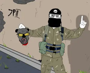 feraljak, markiplier soyjak, 2soyjaks, ack, angry, animal, animal abuse, balaclava, bear, blood