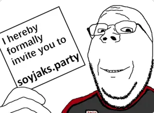 nate higgers, gapejak, natejak, bald, beard, finger, glasses, hands, holding object, invite
