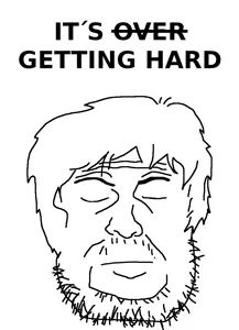 soyfield, its over, closed eyes, closed mouth, its getting hard, its over (phrase), soyjak, springfield pervert, stubble, text
