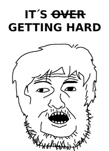 soyfield, its over, its getting hard, its over (phrase), open mouth, soyjak, springfield pervert, stubble, teeth, text