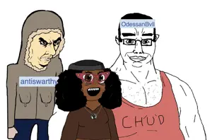 soyniqua, soytan, chudjak, unknown, chudjak seething, black skin, buff, cuckoldry, gigachud, muscles