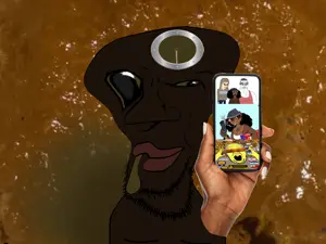 soyniqua, soytan, meximutt, slopjak, bald, black skin, brown skin, buff, closed mouth, cuckoldry