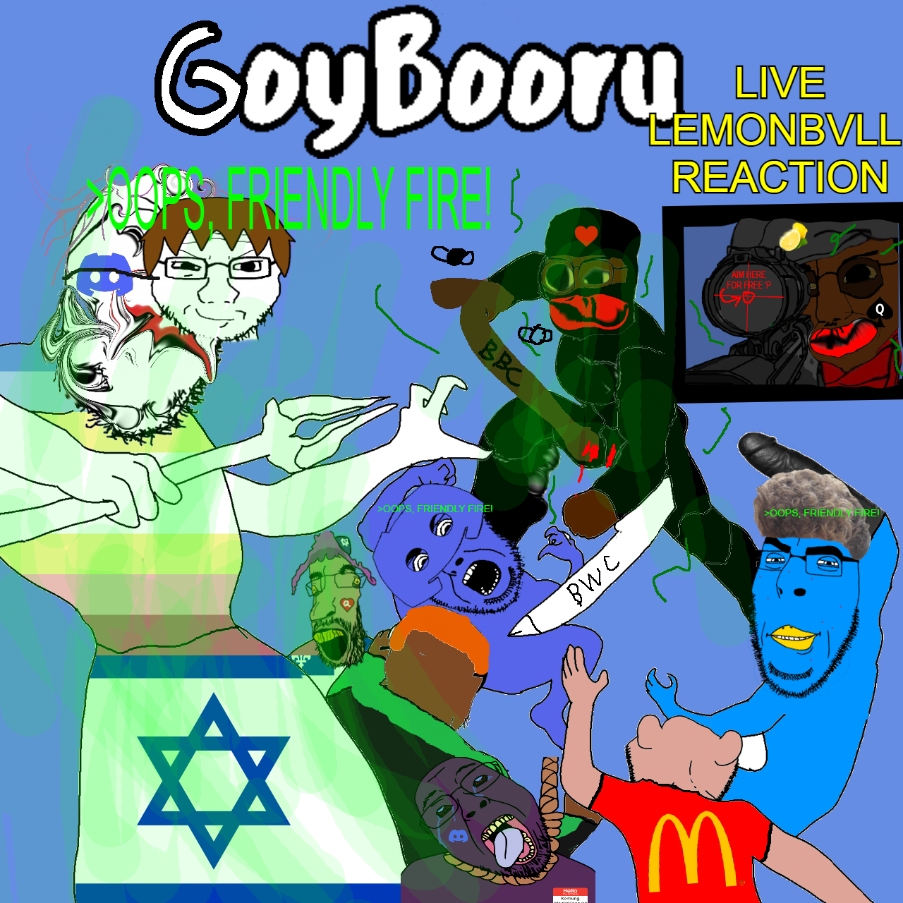 dan, doom guy, bernd, chudjak, cobson, gapejak, impish soyak ears, meximutt, parrotjak, chudjak front