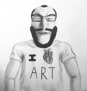 entiral, markiplier soyjak, science lover, beard, clothes, drawfag, drawing, glasses, i love, shading