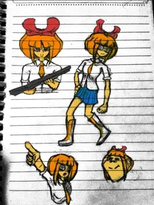 entiral, mymy schoppenboer, impish soyak ears, body, drawfag, drawing, gun, open mouth, pencil drawing, pointing