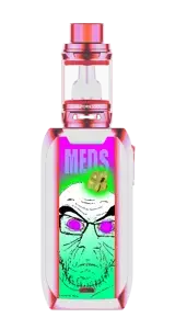 feraljak, crazed, glasses, green skin, meds, stubble, transparent background, vape