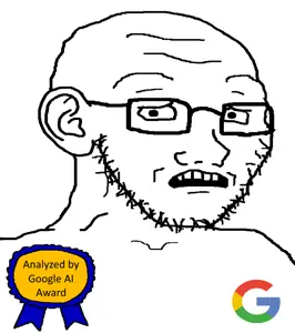 soyak, soyak (concerned), artificial intelligence, ear, glasses, google, google ai, op is a retarded lazy faggot for not tagging his own shit, scared, soyjak