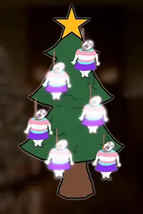 bernd, hanging troonjak, troonjak, ack, animated, christmas, christmas tree, glasses, hanging, rope