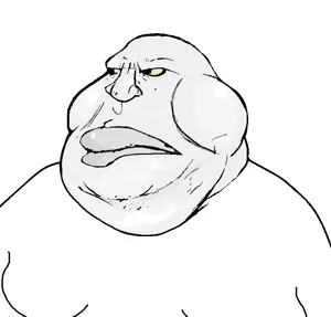 meximutt, angry, closed mouth, fat, gynaecomastia, mutt, muttoid, obese, uncolored skin, yellow sclera