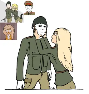 entiral, coco schoppenboer, kuzjak, arm, body, drawfag, drawing, german uniform, germany, hands
