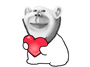 entiral, impish soyak ears, drawfag, drawing, edit, heart, smirk, soyjak, stubble, wholesome