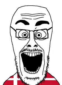 cutejak, eyebrows, eyes, forehead lines, glasses, mustache, nose, open mouth, soyjak, stubble