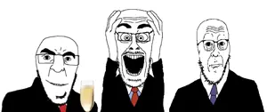 cobbert, cutejak, godjak, bald, champagne, clothes, glasses, party, smile, stubble