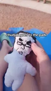 chudjak, chudjak front, animated, doll, full body, glasses, hair, looking at you, outdoors, park