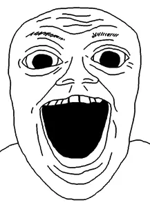 alicia, its out get in here, jerome, deformed, open mouth, soyjak