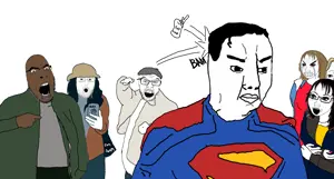 daddy's girl wojak, doomer girl wojak, superman, wojak, chudjak, cobson, feraljak, two pointing soyjaks, chud, daddy's girl