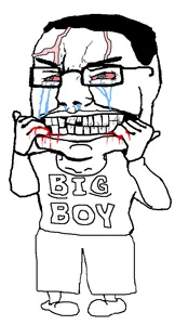 chudjak, big-boy, angry, arm, big boy, blood, bloodshot eyes, clothes, crying, full body