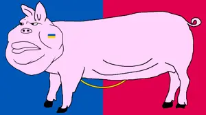 meximutt, oblasts of oinkraine, animal, closed mouth, country, ear, fat, flag, full body, khmelnytskyi oblast
