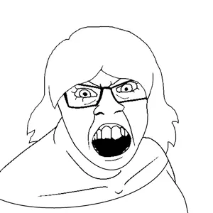 feraljak, female feraljak, femjak, angry, clothes, female, femjak, glasses, looking at you, open mouth