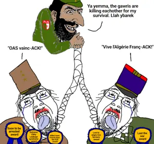 algeria, award, brown skin, france, french army, hanging, jewish nose, nose