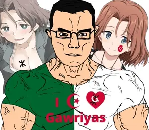 azumi (girls und panzer), chudjak, chudjak front, muscular chud, algeria, berber, chud, french woman, looking at you, girls und panzer
