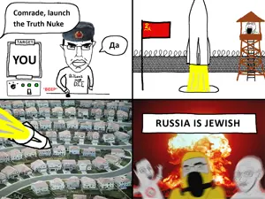 chudjak, cobson, markiplier soyjak2, soyak, chudjak front, billions must, hazmat suit, looking at you, meme, nuclear