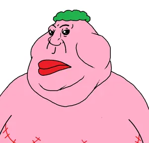 meximutt, female meximutt, femjak, angry, black sclera, fat, female, femjak, green hair, lips