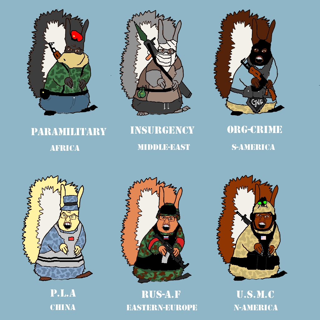 feraljak, feralsquirrel, squirreljak, africa, ak-47, animal, animal ears, armband, asian, assault rifle