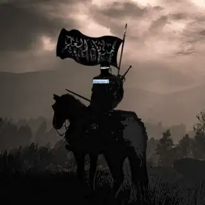chudjak, perceptive chud, animal, balaclava, black clothing, glasses, horse, horseback riding, islam, mask